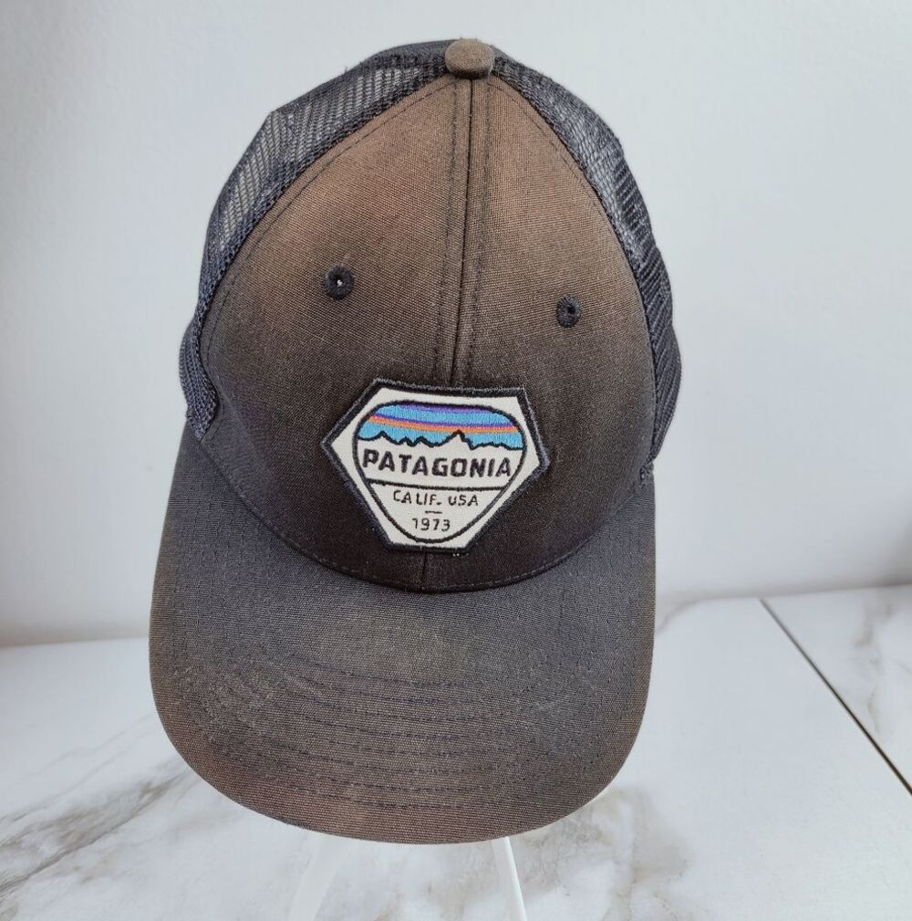 Rare VTG Patagonia Logo Patch Snapback Mesh Trucker Hat Baseball Cap, OS